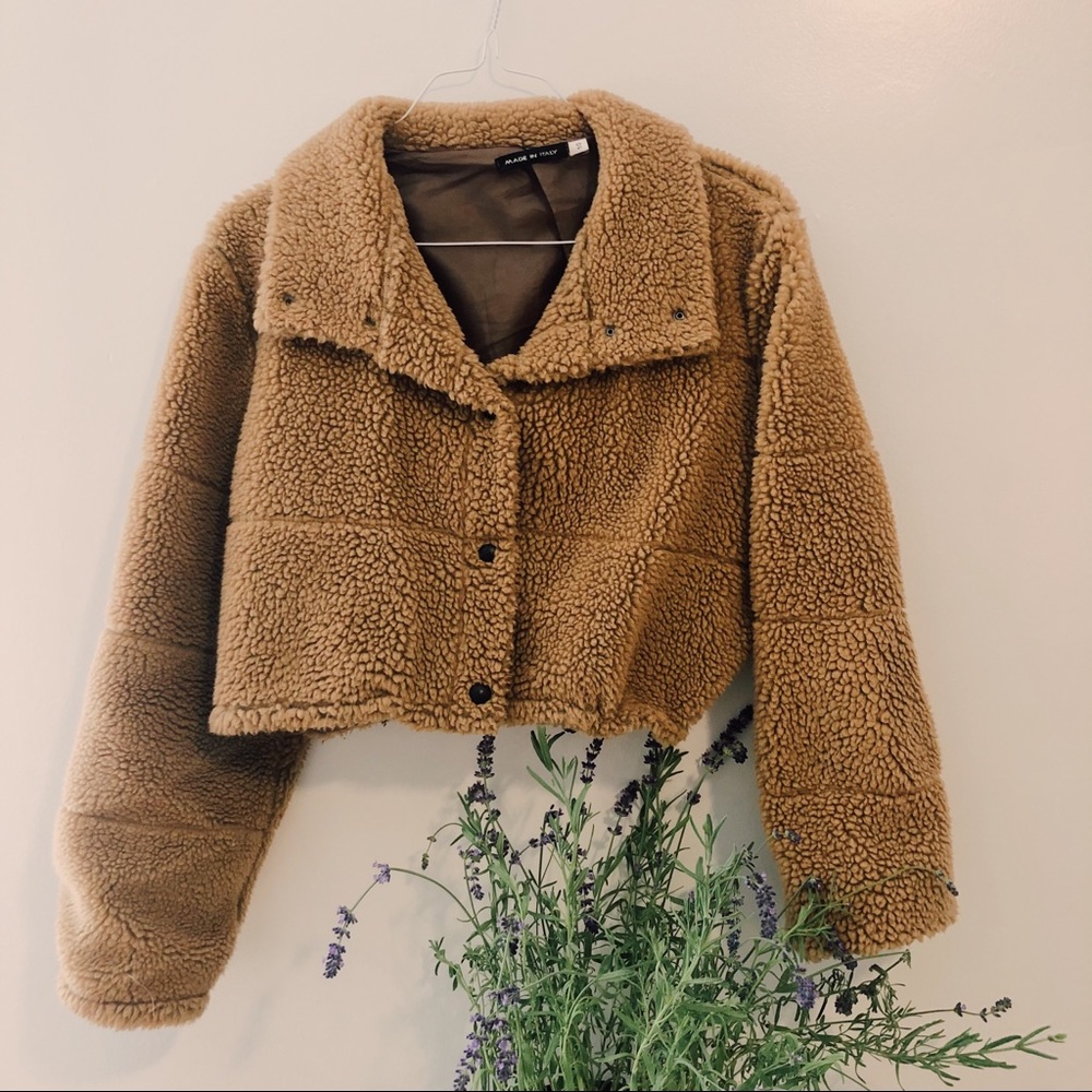 SOLD Cropped Teddy Jacket